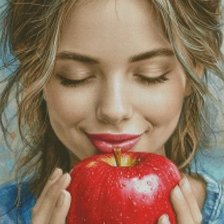 Схема вышивки «девочка с яблоком»