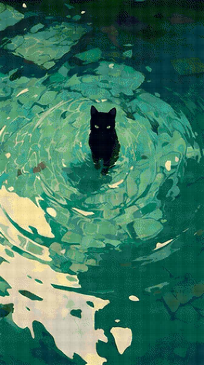 Кот и вода - разводы, кот, вода - предпросмотр