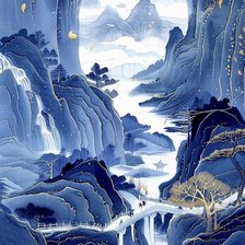 Схема вышивки «Пейзаж и золото»