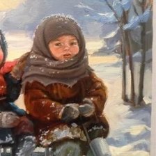 Схема вышивки «Зима. Детство.»