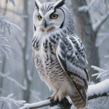 Схема вышивки «Сова на ветке»