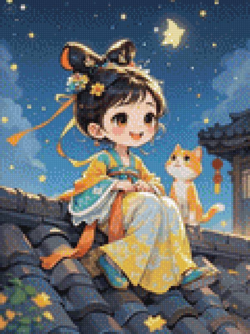 Китаяночка, кот ночью на крыше Кирова - предпросмотр