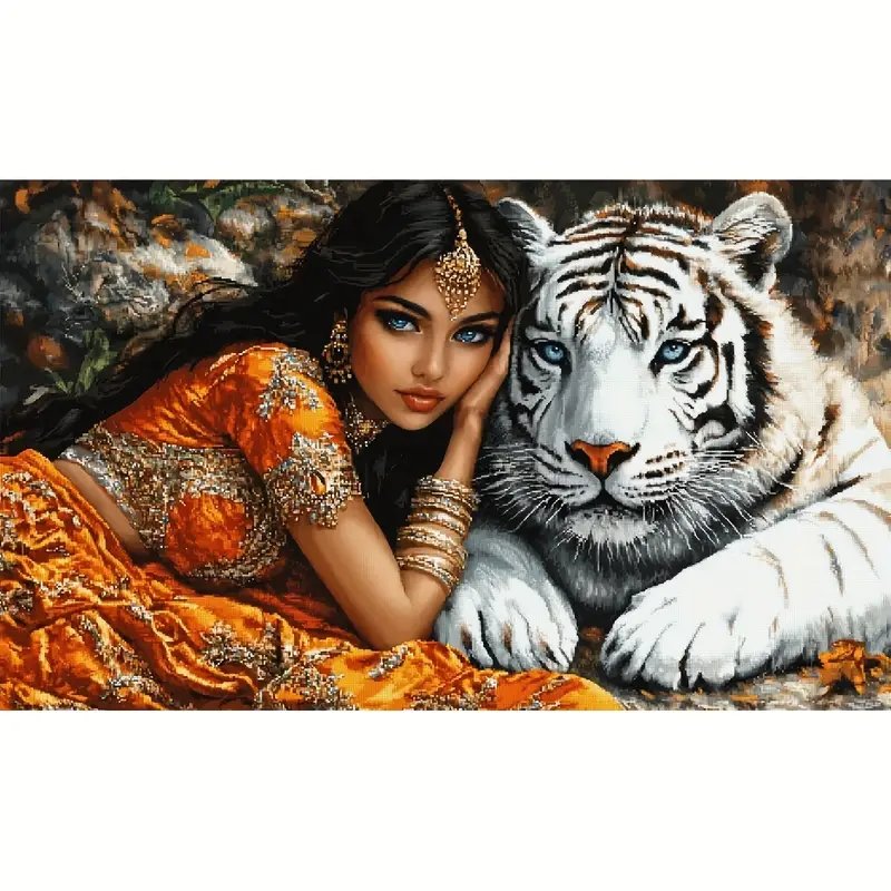 Сказка Шахерезады - индийская принцесса, белый тигр - оригинал