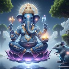 Схема вышивки «Ганеша на Лотосе поменьше»