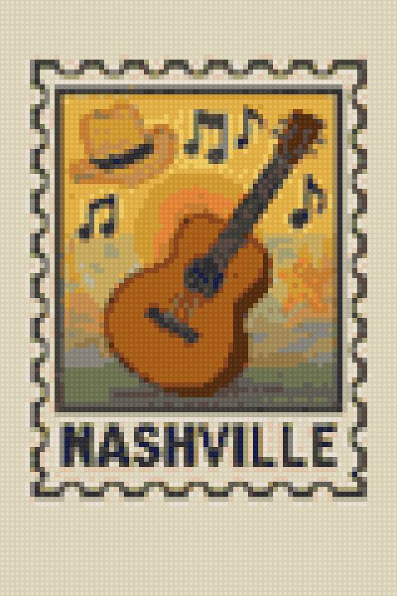 80x120 stitches, DMC, 25 colors, Diffusion: 0% nashville - предпросмотр