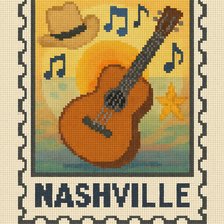 Схема вышивки «80x120 stitches, DMC, 25 colors, Diffusion: 0% nashville»