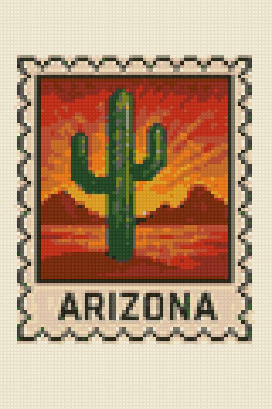 80x120 stitches, DMC, 20 colors, Diffusion: 0% arızona - предпросмотр