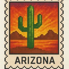 Схема вышивки «80x120 stitches, DMC, 35 colors, Diffusion: 0% arizona»