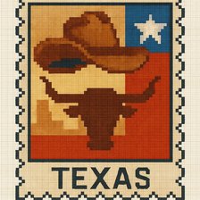 80x120 stitches, DMC, 25 colors, Diffusion: 0% teksas