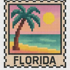 Схема вышивки «80x120 stitches, DMC, 25 colors, Diffusion: 0% florida»
