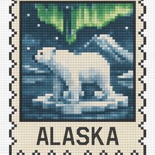 Схема вышивки «80x120 stitches, DMC, 20 colors, Diffusion: 0% alaska»