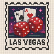 Схема вышивки «100x100 stitches, DMC, 30 colors, Diffusion: 0% las vegas»