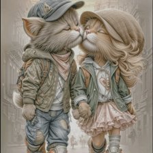 Схема вышивки «Влюблённая парочка»