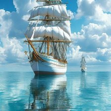 Схема вышивки «белый фрегат»