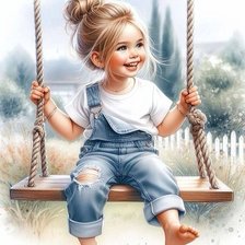 Схема вышивки «Качели»