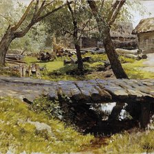 Схема вышивки «мостик. саввинская слобода. по карт. левитана»