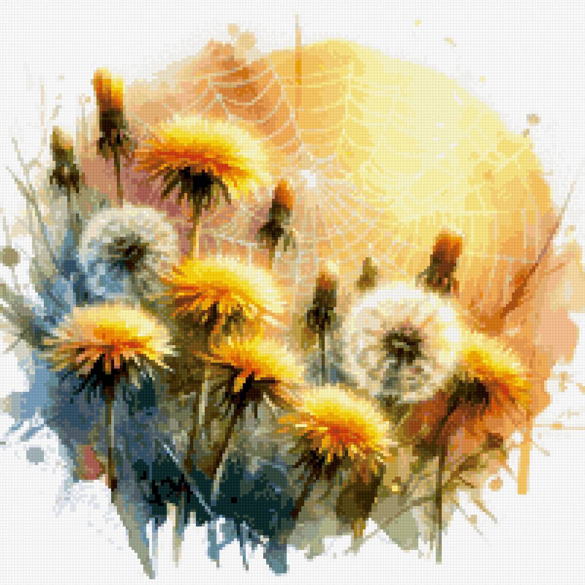 одуванчики - природа - предпросмотр