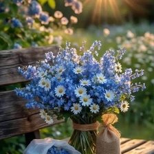 Схема вышивки «Синие цветы»