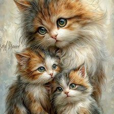 Схема вышивки «Furry cats»