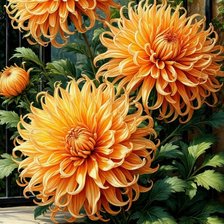 Схема вышивки «Осенние цветы»