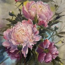 Схема вышивки «пионы»