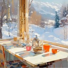 Схема вышивки «Зимний день. Каору Ямада»