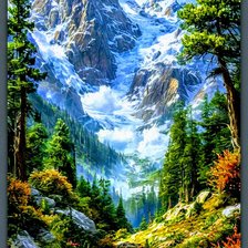 Схема вышивки «Лес»