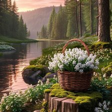 Схема вышивки «Лесной пейзаж»