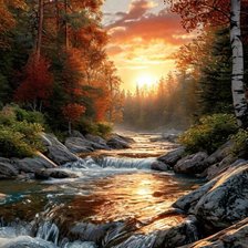 Схема вышивки «Осенний пейзаж»