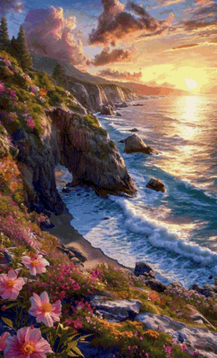 Вечер на море - море, скалы, лето - предпросмотр