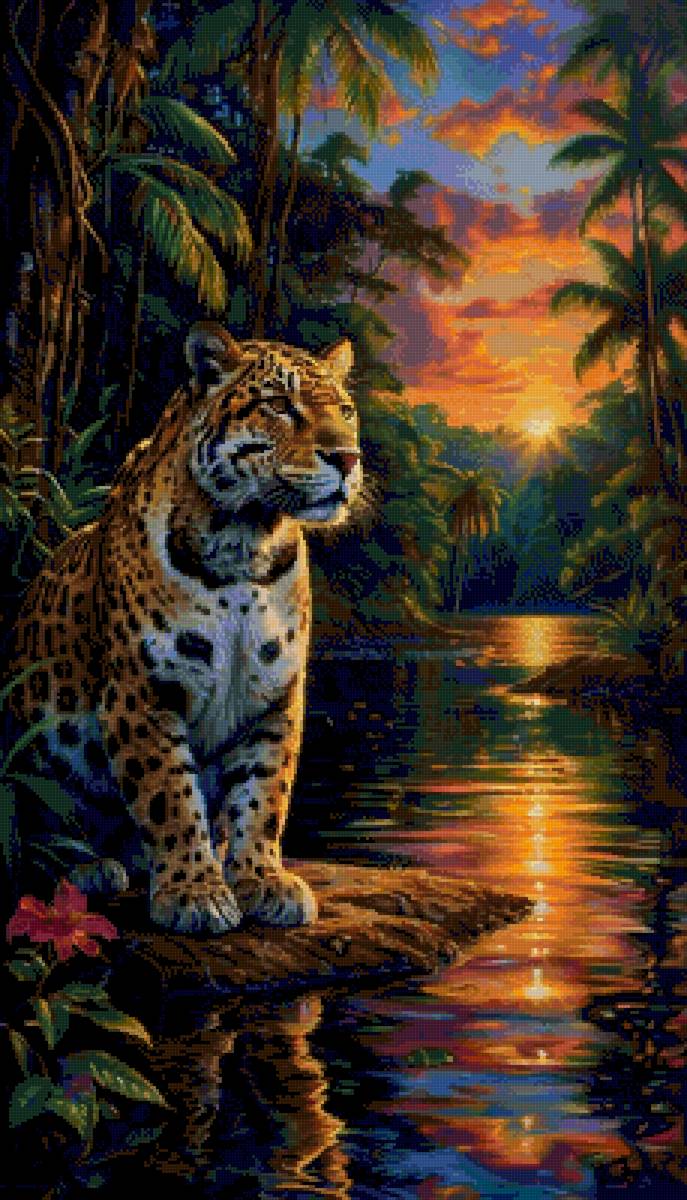 №2923847 - джунгли, река, леопард - предпросмотр