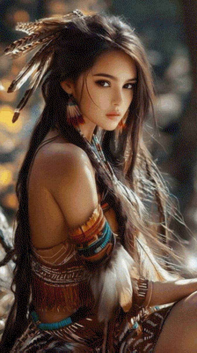 девушка индеец - предпросмотр