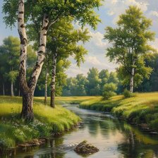 Схема вышивки «Летний пейзаж»