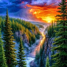 Схема вышивки «Лес»