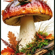 Схема вышивки «Гриб»