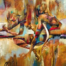 Схема вышивки «Абстракция-женщины»