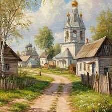 Схема вышивки «Сельский пейзаж»