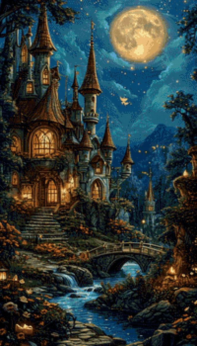 Домик на краю леса - мост, горы, дом, лес - предпросмотр