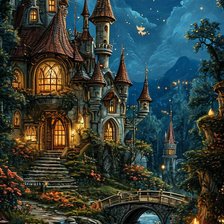 Схема вышивки «Домик на краю леса»