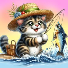 Схема вышивки «котик»