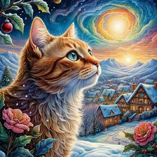 Схема вышивки «кошки»