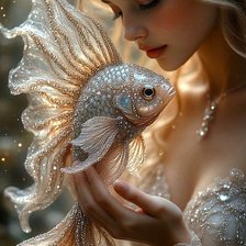 Схема вышивки «Золотая рыбка»