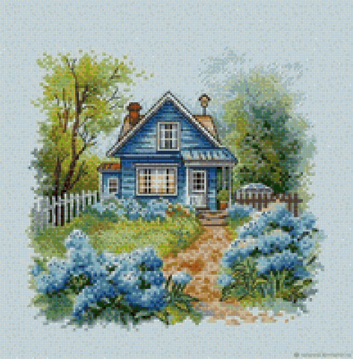 Домик синий - предпросмотр