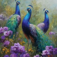 Схема вышивки «Павлины»