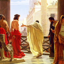 Схема вышивки «Понтий Пилат и Иисус»