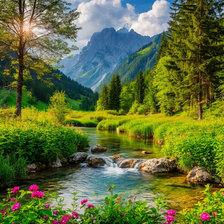 Схема вышивки «Лесная речушка»