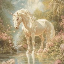 Схема вышивки «единорог»