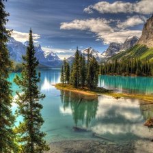 Схема вышивки «озеро горы»