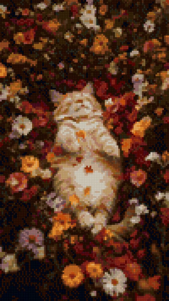 Котенок в цветах - кот, цветы - предпросмотр