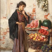 Схема вышивки «торговка фруктами»